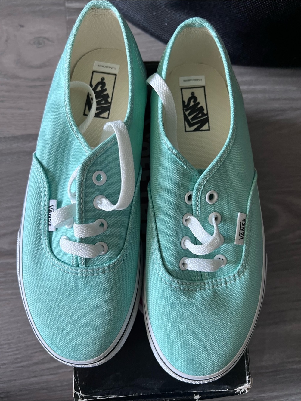Vans Kids Low-Top Canvas Sneakers in Mint Green (Beach Glass)